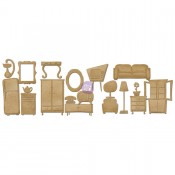 Mixed Media Doll Chipboard Shapes - Furniture